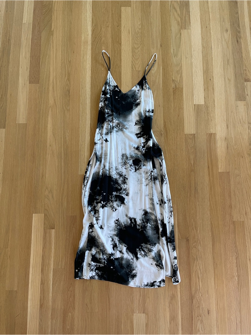 Motel Rocks Black & White Marble Long Slip Dress